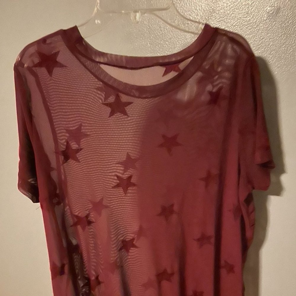 Maroon Mesh Tee